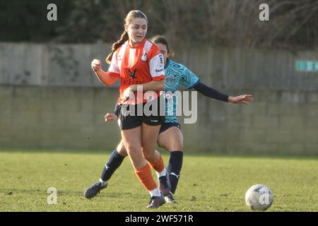 Ashford Town (Middx) Women FC - London Seaward FC, FA Women's National League FAWNL, 28 janvier 2024 Banque D'Images
