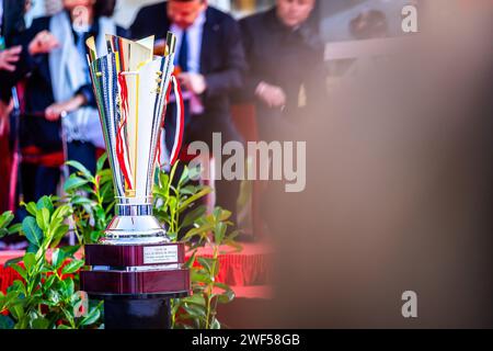 Trophée lors du Rallye automobile Monte Carlo 2024, 1e manche du Championnat du monde des voitures de rallye WRC 2024, du 25 au 28 janvier 2024 à Monte Carlo, Monaco Banque D'Images