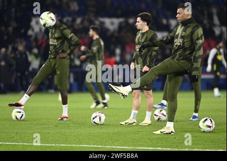 Paris, France. 28 janvier 2024. Julien Mattia/le Pictorium - PSG - Brest - 28/01/2024 - France/Ile-de-France (région)/Paris - Kylian Mbappe lors du match entre le PSG et le Stade Brestois 29 au Parc des Princes le 28 janvier 2024. Crédit : LE PICTORIUM/Alamy Live News Banque D'Images