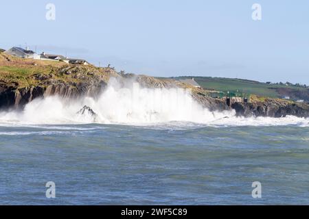 Falaises d'Owenahincha à West Cork après Atlantic Storm Banque D'Images