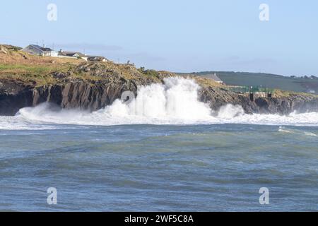 Falaises d'Owenahincha à West Cork après Atlantic Storm Banque D'Images