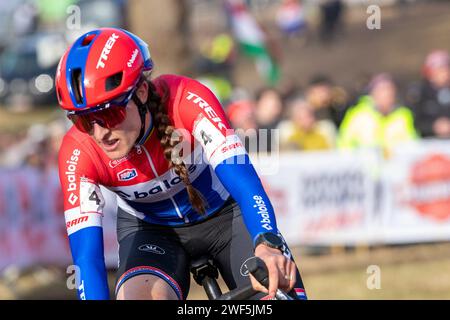 Hoogerheide, pays-Bas. 28 janvier 2024. HOOGERHEIDE (NED), CYCLOCROSS, JANUARI 28 Lucinda crédit de marque : Orange pics BV/Alamy Live News Banque D'Images