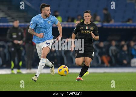 Stadio Olimpico, Rome, Italie. 28 janvier 2024. Serie A football, Lazio contre Napoli ; Mario Gila de SS Lazio crédit : action plus Sports/Alamy Live News Banque D'Images