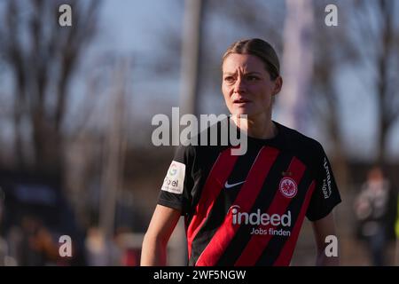 Francfort, Allemagne. 28 janvier 2024. Francfort, Allemagne, 28 janvier 2024 : Verena Hanshaw ( 18 Francfort ) lors du match de football Google Pixel Frauen-Bundesliga entre l'Eintracht Francfort et le 1.FC Köln au Stadion am Brentanobad à Francfort, Allemagne. (Julia Kneissl/SPP) crédit : SPP Sport Press photo. /Alamy Live News Banque D'Images