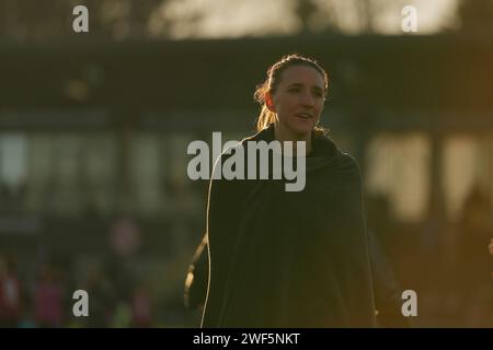 Francfort, Allemagne. 28 janvier 2024. Francfort, Allemagne, 28 janvier 2024 : Lara Prasnikar ( 7 Francfort ) lors du match de football Google Pixel Frauen-Bundesliga entre l'Eintracht Francfort et le 1.FC Köln au Stadion am Brentanobad à Francfort, Allemagne. (Julia Kneissl/SPP) crédit : SPP Sport Press photo. /Alamy Live News Banque D'Images