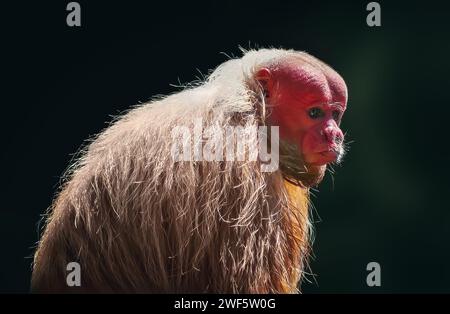 Singe Uakari rouge (Cacajao calvus rubicundus) Banque D'Images