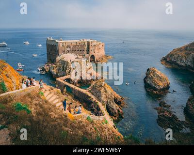 Fort de Saint Jean Baptiste sur l'île Berlenga Grande au Portugal Banque D'Images