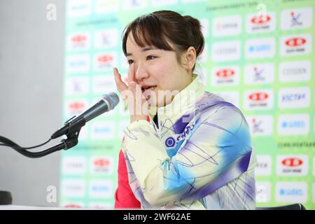 Tokyo Gymnasium, Tokyo, Japon. 26 janvier 2024. Mima Ito, 26 JANVIER 2024 - tennis de table : tous les Championnats du Japon de tennis de table 2024 en simple féminin au Tokyo Gymnasium, Tokyo, Japon. Crédit : YUTAKA/AFLO SPORT/Alamy Live News Banque D'Images