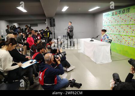 Tokyo Gymnasium, Tokyo, Japon. 26 janvier 2024. Mima Ito, 26 JANVIER 2024 - tennis de table : tous les Championnats du Japon de tennis de table 2024 en simple féminin au Tokyo Gymnasium, Tokyo, Japon. Crédit : YUTAKA/AFLO SPORT/Alamy Live News Banque D'Images