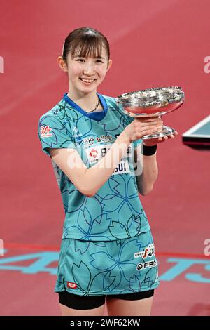 Tokyo, Japon. Crédit : MATSUO. 28 janvier 2024. Hina Hayata Table tennis : tous les Championnats japonais de tennis de table 2024 finale en simple féminin au Tokyo Metropolitan Gymnasium à Tokyo, Japon. Crédit : MATSUO .K/AFLO SPORT/Alamy Live News Banque D'Images