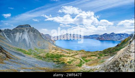 Tianchi, versant ouest du mont Changbai, comté de Fusong, préfecture autonome coréenne Yanbian, province de Jilin Banque D'Images