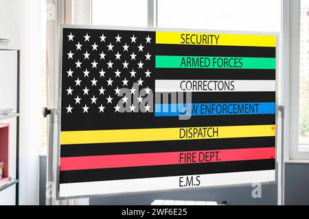 Premiers intervenants American Flag Thin Line Banque D'Images