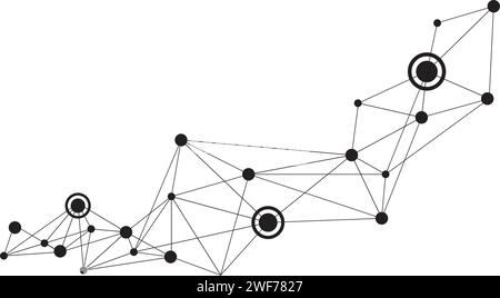 Arrière-plan d'espace polygonal avec vecteur de points et de lignes de connexion Illustration de Vecteur