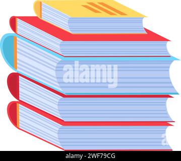 Tri du papier et des déchets de bureau. Pile de manuels scolaires anciens pour le recyclage et l'élimination. Icône plate. Vecteur de dessin animé plat simple isolé sur wh Illustration de Vecteur