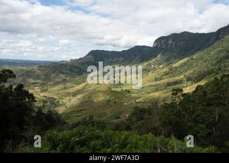 Paysage de Madagascar, dans la montagne de la côte sud-est, près de Fianarantsoa Banque D'Images