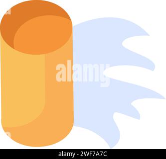 Tri du papier et des déchets de bureau. Rouleau de serviettes en papier humide pour recyclage et élimination. Icône plate. Vecteur de dessin animé plat simple isolé sur whit Illustration de Vecteur