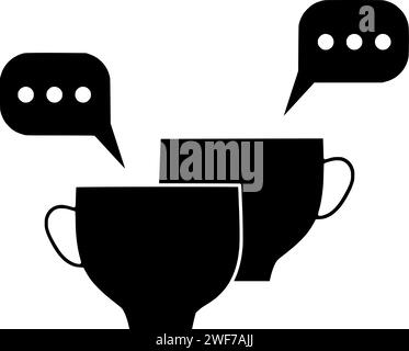 illustration vocale chat silhouette message logo icône bulle contour de communication parler dialogue discussion bulle texte vide nuage penser forme commentaire autour de la conversation Illustration de Vecteur