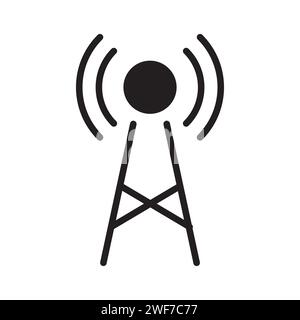 Icône de vecteur de glyphe de pollution électromagnétique Illustration de Vecteur