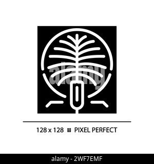 Icône du glyphe noir de l'île en forme de palmier artificiel de Dubaï Illustration de Vecteur