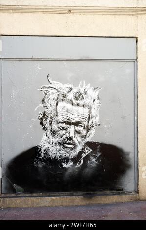 Street Art : Graffiti sur un mur dans la ville de Montpellier. Occitanie, France Banque D'Images