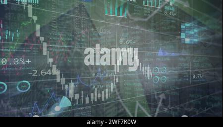 Image du traitement des données financières sur CityScape Banque D'Images