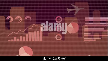 Image du traitement des données financières sur CityScape Banque D'Images