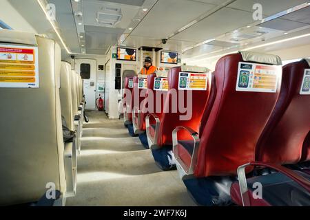 Intérieur de l'hovercraft voyageant à l'île de Wight Banque D'Images