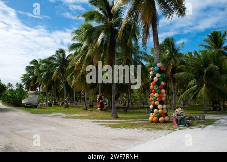 Rotoava Village, Fakarava, Polynésie française Banque D'Images