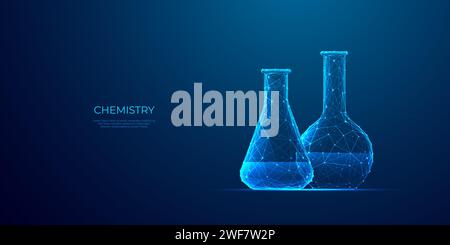 Abstract 3D chemistry lab tube. Science, medical, education concepts Illustration de Vecteur