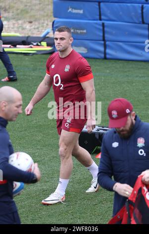 Gérone, Espagne, 29 janvier 2024, Ben Earl participe au camp d'entraînement de rugby masculin en Angleterre Banque D'Images