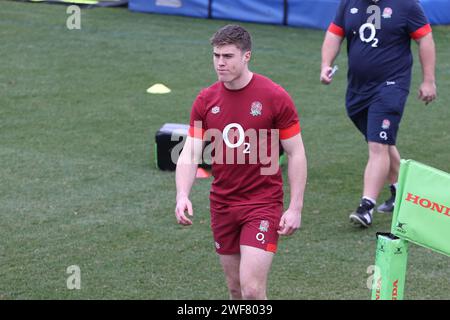 Girona, Espagne, 29 janvier 2024, Tommy Freeman participe au camp d'entraînement de rugby masculin en Angleterre Banque D'Images