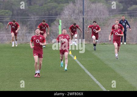 Girona, Espagne, 29 janvier 2024, camp d'entraînement de rugby masculin en Angleterre Banque D'Images