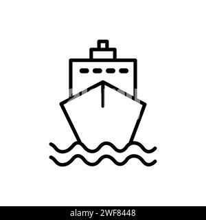 Icônes de ligne vectorielle de ferry et de navire de transport public. Symbole de circulation modifiable course et croisière de voyage Illustration de Vecteur