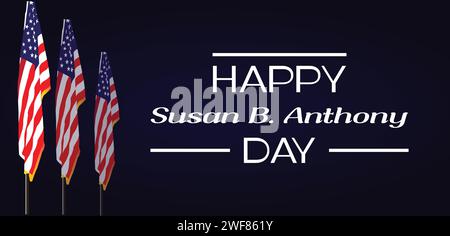 Joyeux Susan B. Anthony Day conception d'illustration de texte Illustration de Vecteur