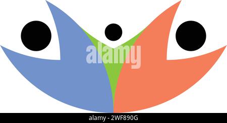 symbole d'icône de logo d'amour de famille de personnes heureuses Illustration de Vecteur