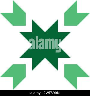 conception vectorielle de lettre étoile verte x logo Illustration de Vecteur