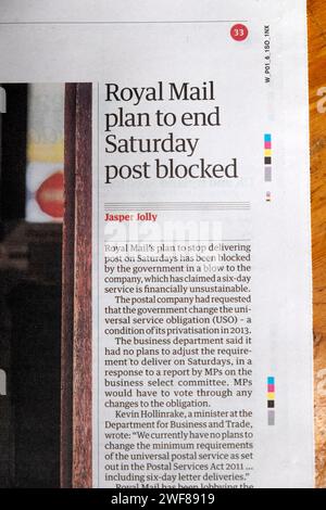 Guardian journal Headline Article de livraison du bureau de poste 9 juin 2023 Londres Angleterre Royaume-Uni Banque D'Images