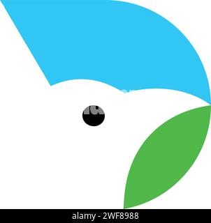 conception d'icône vectorielle de logo d'oiseau de lettre d. Illustration de Vecteur