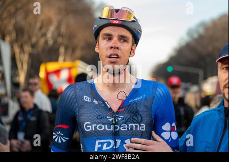 GENIETS Kevin lors du Grand Prix de Marseille - la Marseillaise 2024, course cycliste UCI Europe Tour le 28 janvier 2024, Marseille - Marseille (167,5 km), France - photo Florian Frison / DPPI Banque D'Images