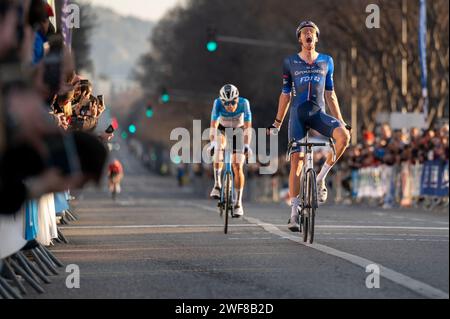 GENIETS Kevin lors du Grand Prix de Marseille - la Marseillaise 2024, course cycliste UCI Europe Tour le 28 janvier 2024, Marseille - Marseille (167,5 km), France - photo Florian Frison / DPPI Banque D'Images