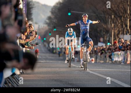 GENIETS Kevin lors du Grand Prix de Marseille - la Marseillaise 2024, course cycliste UCI Europe Tour le 28 janvier 2024, Marseille - Marseille (167,5 km), France - photo Florian Frison / DPPI Banque D'Images