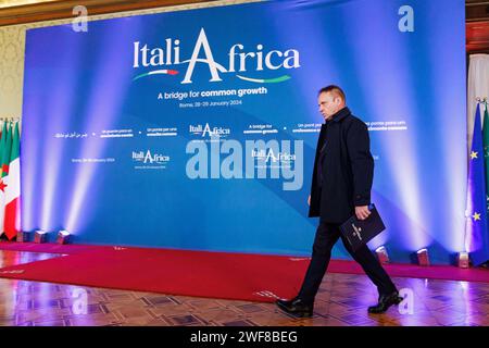 Roma, Italie. 29 janvier 2024. Italie-Afrique. Un pont pour une croissance commune" dans la photo Francesco Lollobrigida crédit : LaPresse/Alamy Live News Banque D'Images