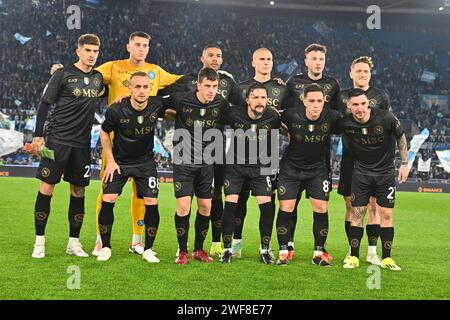 Rome, Italie. 28 janvier 2024. La formation de Napoli lors du match de Serie A entre SS Lazio et SSC Napoli à Olimpic Stadium le 28 janvier 2024 à Roma, italie score final 0-0 (photo Agostino Gemito/Pacific Press/Sipa USA) crédit : SIPA USA/Alamy Live News Banque D'Images