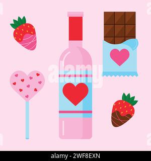 Bonne Saint Valentin collection d'autocollants d'illustration vectorielle Illustration de Vecteur