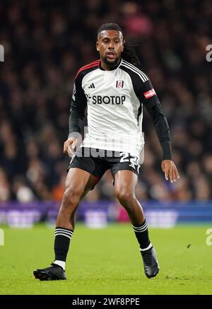 Photo du dossier datée du 27-11-2023 d'Alex Iwobi. Marco Silva a admis qu'Alex Iwobi et Calvin Bassey ont été « deux gros ratés » pour Fulham, la paire ayant été absente pour les sorties de FA Cup et Carabao Cup du club en raison des engagements de coupe d'Afrique des Nations avec le Nigeria. Date d'émission : lundi 29 janvier 2024. Banque D'Images