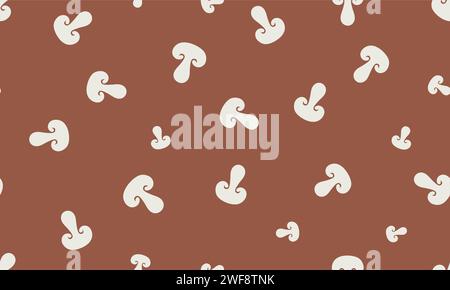 Joli bouton jeté demi-champignon motif vectoriel sans couture, imprimé champignon champignon. Illustration vectorielle Illustration de Vecteur