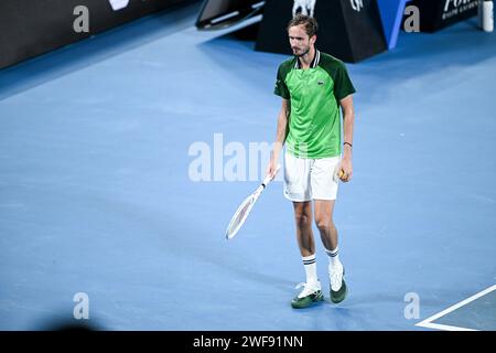 Paris, France. 28 janvier 2024. Daniil Medvedev lors de la finale du tournoi de tennis du Grand Chelem de l'Open d'Australie 2024 le 28 janvier 2024 à Melbourne Park en Australie. Crédit : Victor Joly/Alamy Live News Banque D'Images