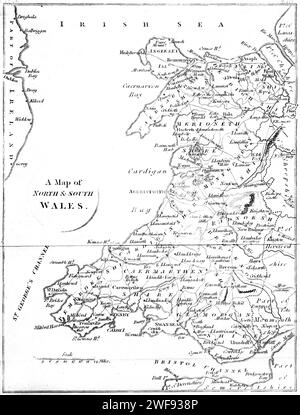 Une carte du Nord et du Sud du Royaume-Uni numérisée à haute résolution à partir d'un livre imprimé en 1806. Cette image est considérée comme libre de tout droit d'auteur historique. Banque D'Images