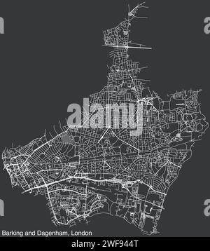 Carte des rues de l'ARRONDISSEMENT DE BARKING ET DAGENHAM, LONDRES Illustration de Vecteur