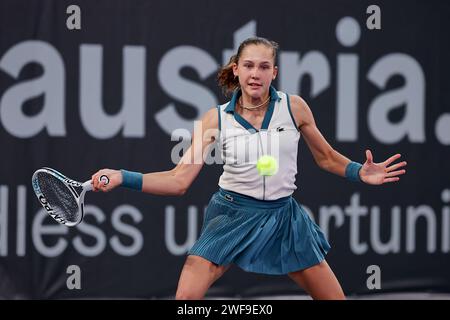 Linz, haute-Autriche, Autriche. 29 janvier 2024. Erika Andreeva en action lors de la haute-Autriche Ladies Linz - Womens tennis, WTA500 (crédit image : © Mathias Schulz/ZUMA Press Wire) USAGE ÉDITORIAL UNIQUEMENT! Non destiné à UN USAGE commercial ! Banque D'Images